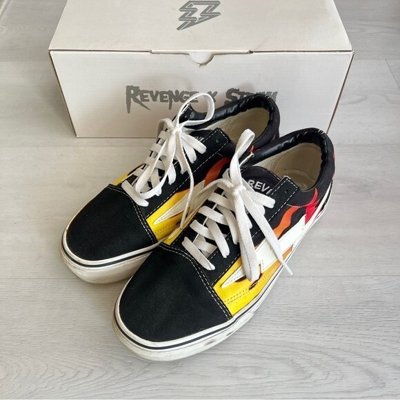 Revenge X Storm Old Skool Flame Low Top Sneakers Black - Picture 4 of 13